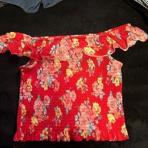 Super cute red off shoulder top size medium